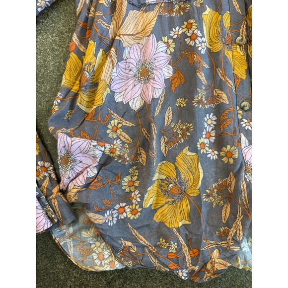 PiLCRO Floral Print Button Down Shirt Women's Size L Long Sleeve Boho - Picture 3 of 7